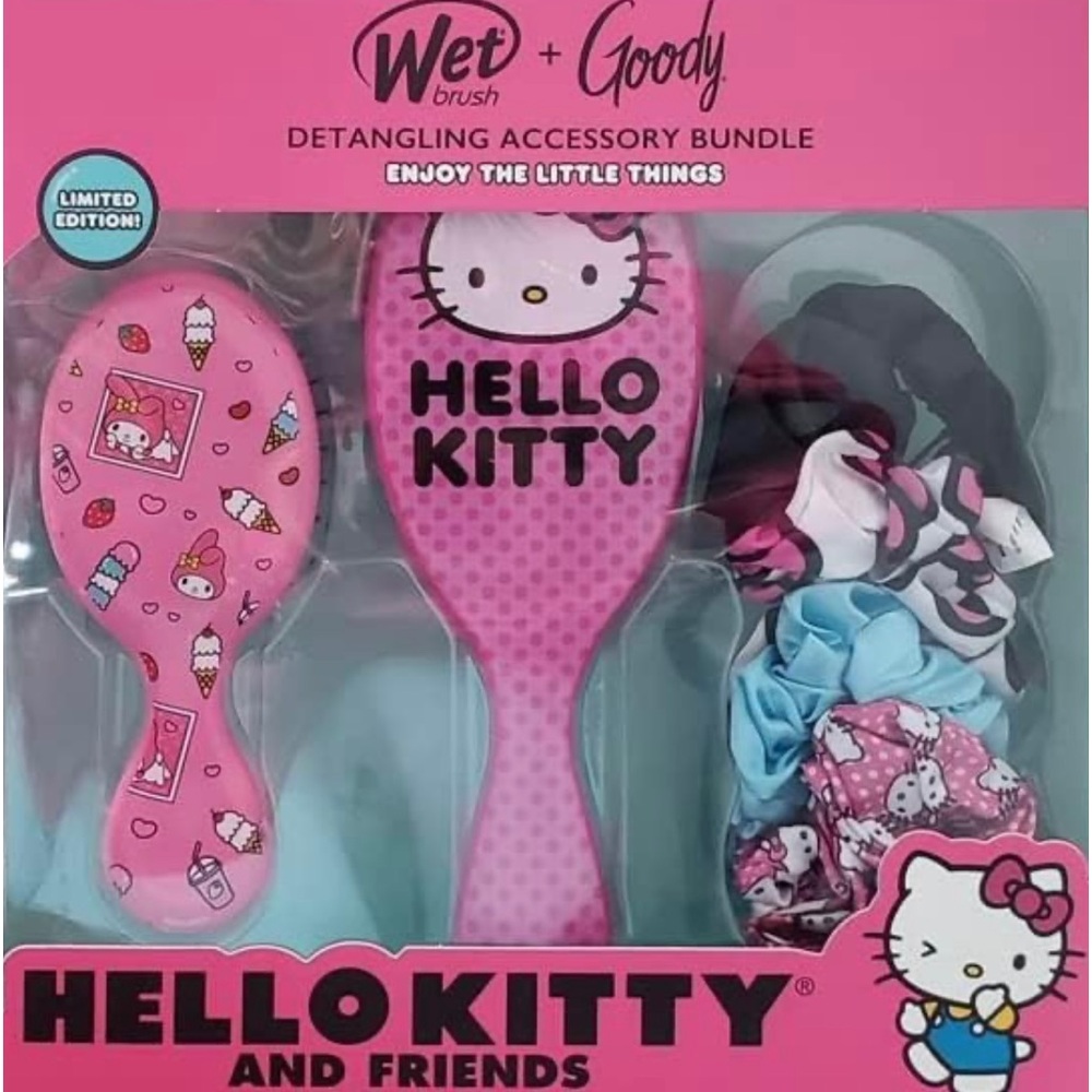 Hello Kitty and Friends Wet Brush + Goody Detangling Accessory Bundle